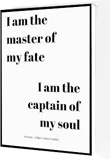Invictus Poem Wall Art,William Ernest Henley Poem Quote,I Am The Master Of My Fate Poster Modern Artwork Painting For Living Room Office Home Decoration 12''x16'' Framed
